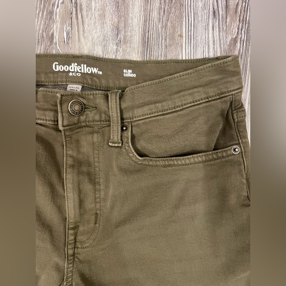 Goodfellow & Co Men’s Jeans 30x30 Slim Military Green - Picture 2 of 4